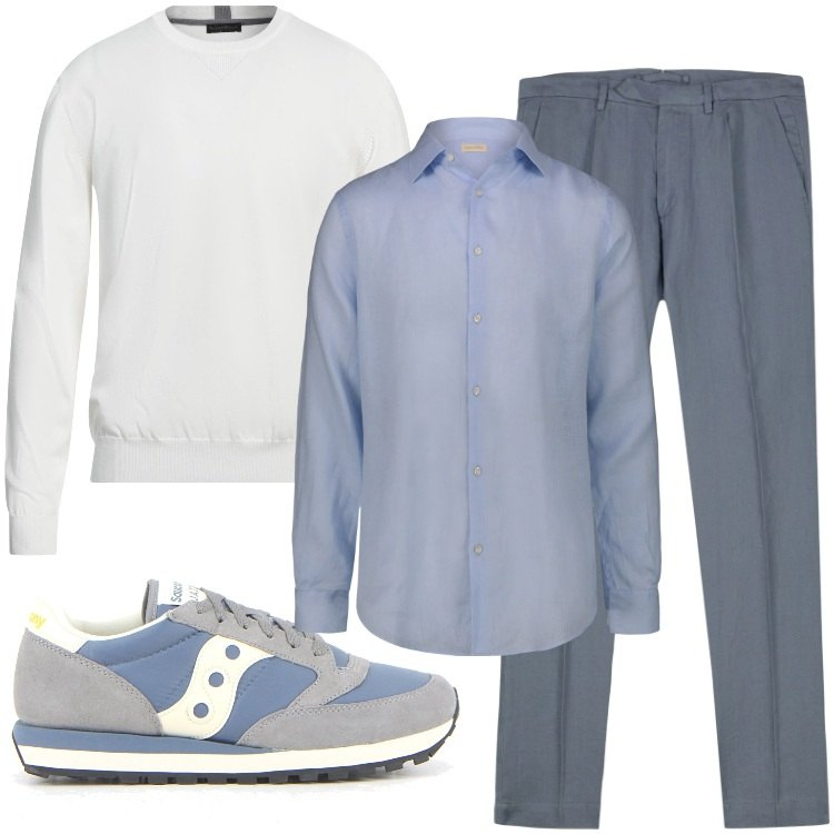 Outfit uomo - Fresco e comodo. Stile Urban per Tutti i giorni. Abbinamento con pullovers, pantaloni, camicie, sneakers.