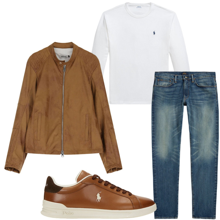 Outfit uomo - Minimal urban. Stile Urban per Tutti i giorni. Abbinamento con giacche, sneakers, t-shirt, jeans.