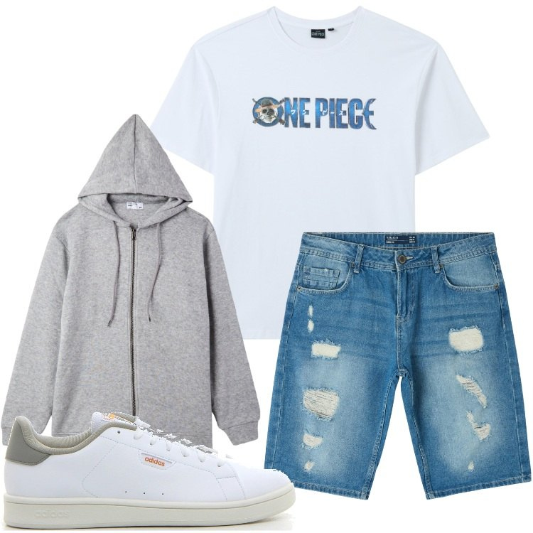 Outfit uomo - Urban rock. Stile Urban per Tutti i giorni. Abbinamento con t-shirt, shorts, felpe, sneakers.