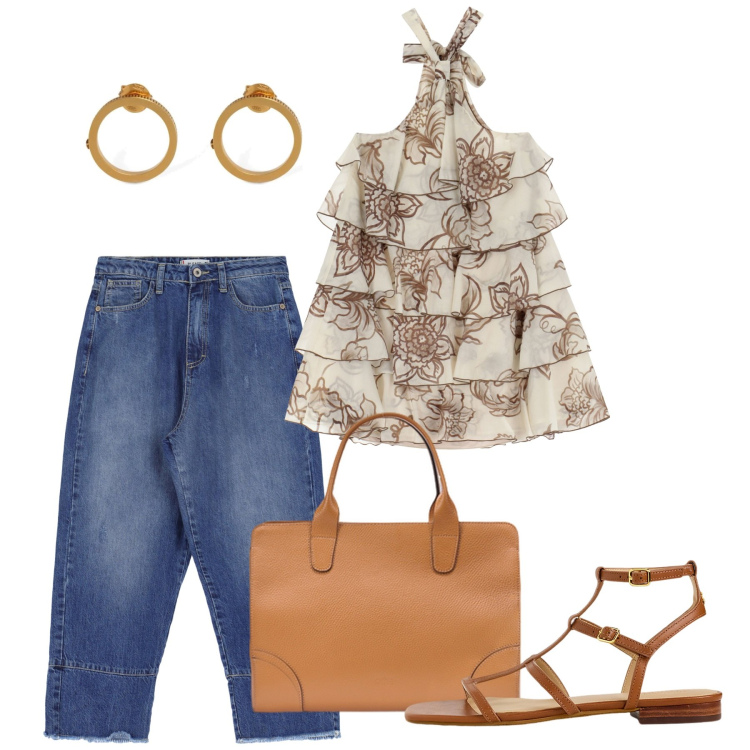 Outfit donna - Balze romantiche. Stile Romantica per Tutti i giorni. Abbinamento con jeans, vestiti corti, sandali, borse tote, orecchini.