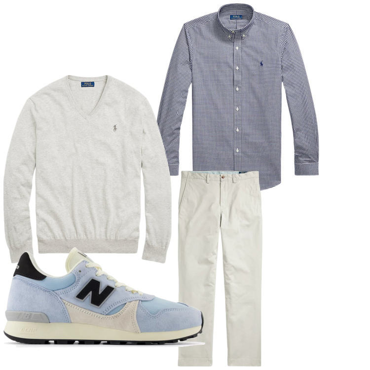 Outfit uomo - Mi porto il maglioncino. Stile Casual per Tutti i giorni. Abbinamento con sneakers, maglieria, pantaloni, camicie.