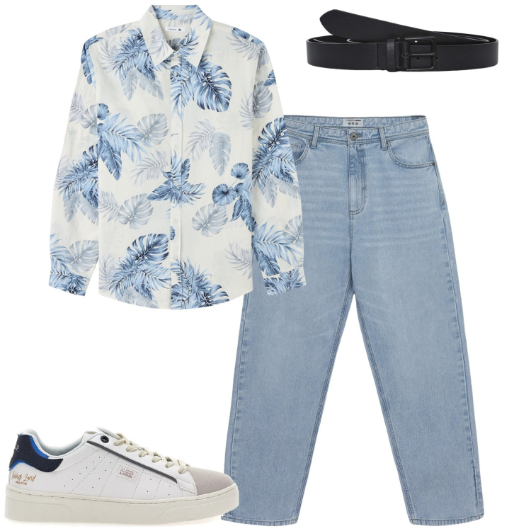 Outfit uomo - Total look #2129549. Stile Urban per Tutti i giorni. Abbinamento con cinture, camicie, jeans, sneakers.