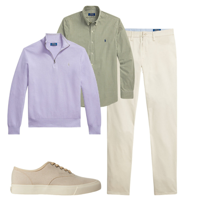 Outfit uomo - City. Stile Trendy per Tutti i giorni. Abbinamento con sneakers, camicie, pantaloni, maglieria.