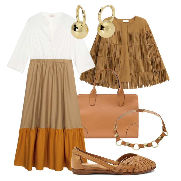 Outfit donna - Le ballerine city boho. Stile Boho per Tutti i giorni. Abbinamento con orecchini, cinture, giacche, borse tote, vestiti lunghi, ballerine.