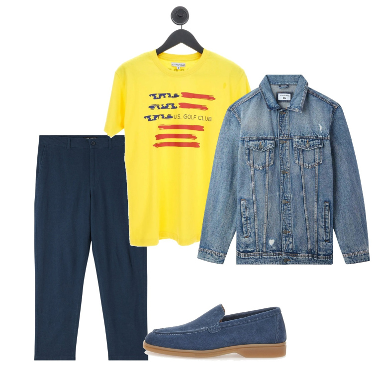Outfit uomo - Maggio. Stile Casual per Tutti i giorni. Abbinamento con pantaloni, giacche, scarpe stringate, t-shirt.