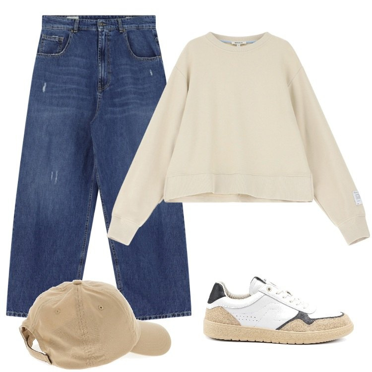 Outfit uomo - Total look #2130442. Stile Trendy per Tutti i giorni. Abbinamento con felpe, jeans, cappelli, sneakers.