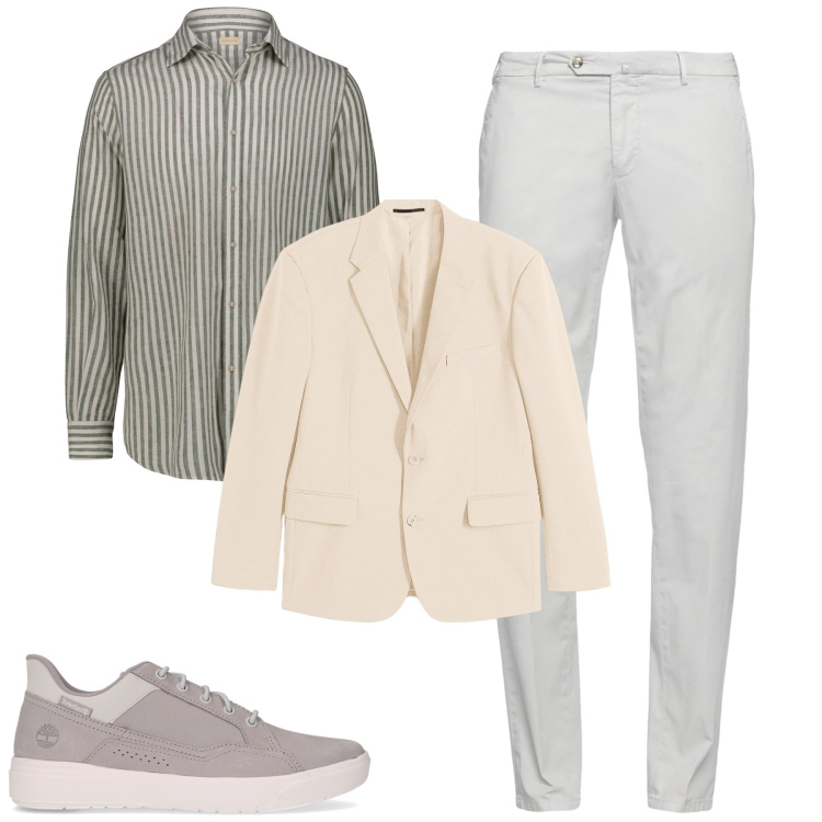Outfit uomo - City. Stile Urban per Tutti i giorni. Abbinamento con giacche, pantaloni chino, camicie, sneakers.
