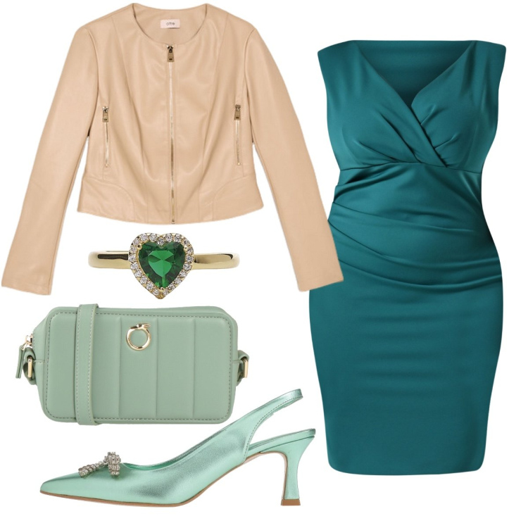 Outfit donna - L’abito sensuale. Stile Sexy per Serata fuori. Abbinamento con décolleté, borse a tracolla, vestiti a tubino, anelli, giacche.