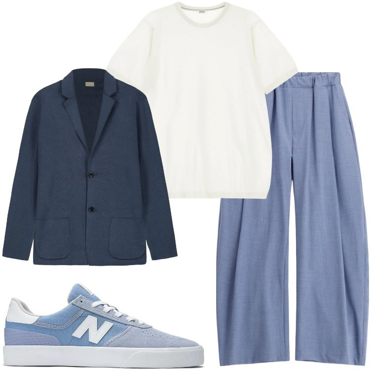 Outfit uomo - Primavera in cardigan. Stile Urban per Tutti i giorni. Abbinamento con sneakers, t-shirt, pantaloni, cardigans.