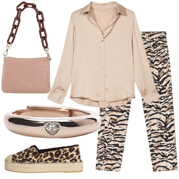 Outfit donna - Total look #2131397. Stile Casual per Serata fuori. Abbinamento con borse a mano, espadrillas, anelli, pantaloni chino, camicie.