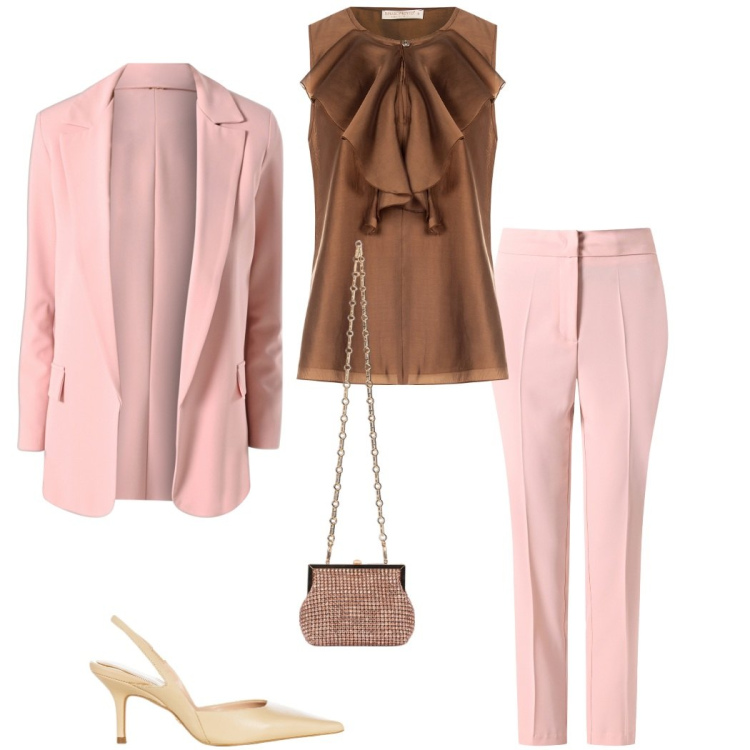 Outfit donna - Cerimonia bantoa. Stile Chic per Cerimonia. Abbinamento con bluse, décolleté, pantaloni, blazer, clutch.