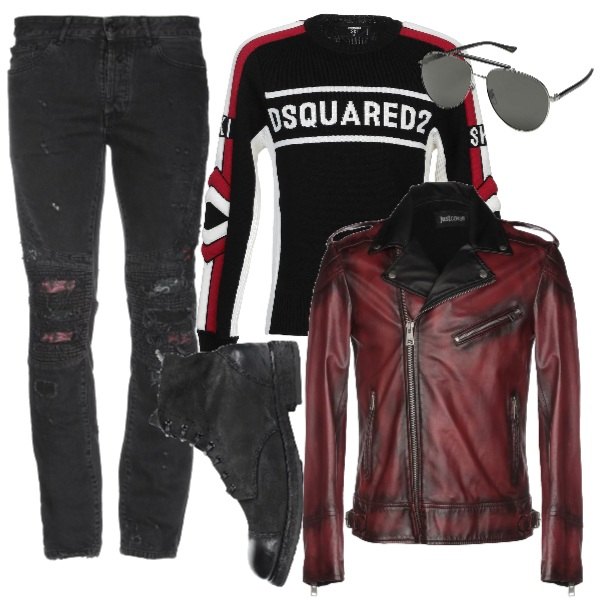 Outfit uomo - Il fascino del biker. Stile Biker Rock per Tutti i giorni.