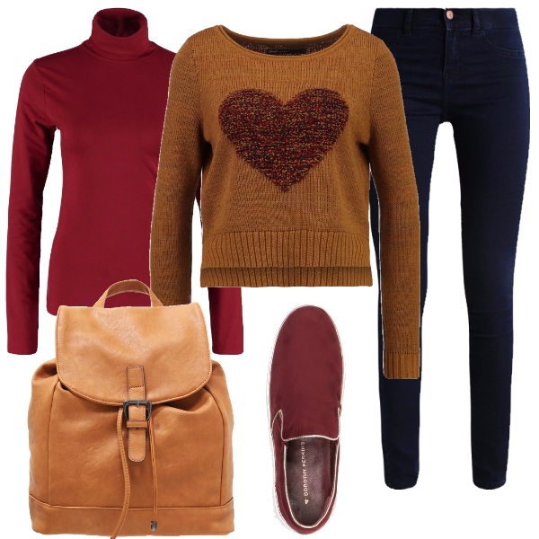 Outfit donna - All\'università con stile. Stile Basic per Scuola/Università. look ideale per Petite.