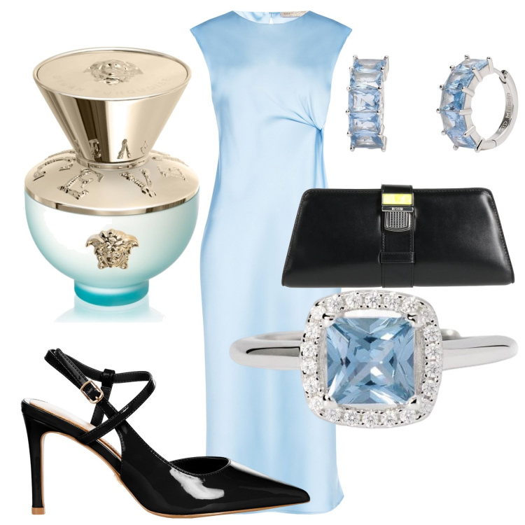 Outfit donna - Il tubino elegante. Stile Bon Ton per Cerimonia. Abbinamento con borse a spalla, profumi, anelli, orecchini, vestiti midi/longuette, décolleté.