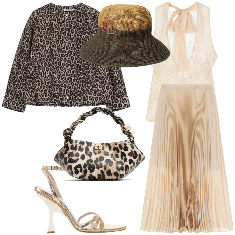 Outfit donna - Bon ton ruggente. Stile Glamour per Cerimonia. Abbinamento con blazer, top, gonne lunghe, sandali col tacco, cappelli, borse a mano.