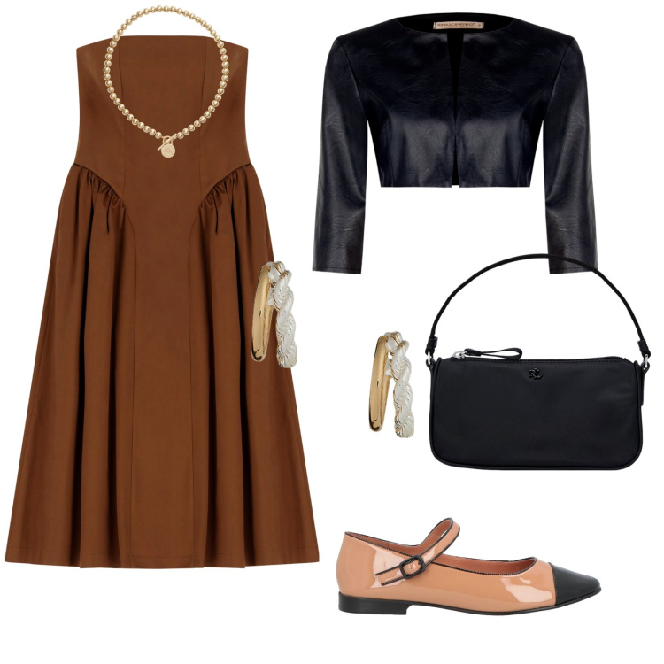 Outfit donna - Cerimonia in ballerine. per Cerimonia. Abbinamento con ballerine, bolero, vestiti midi/longuette, collane, pochette, orecchini.