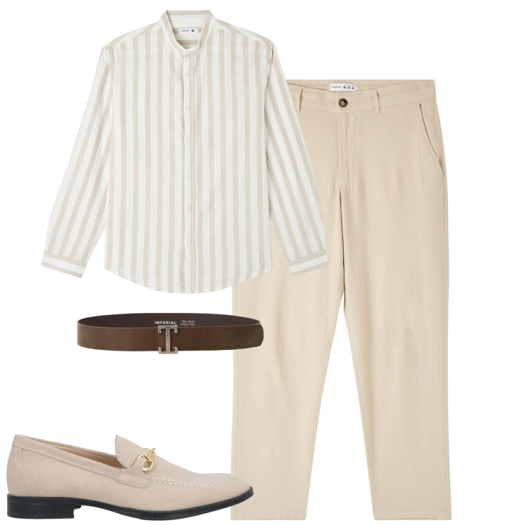 Outfit uomo - La camicia in misto lino. Stile Urban per Tutti i giorni. Abbinamento con scarpe stringate, pantaloni, camicie, cinture.