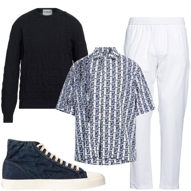 Outfit uomo - Camicia e sneaker. Stile Casual per Tutti i giorni. Abbinamento con pantaloni, camicie a manica corta, pullovers, sneakers.