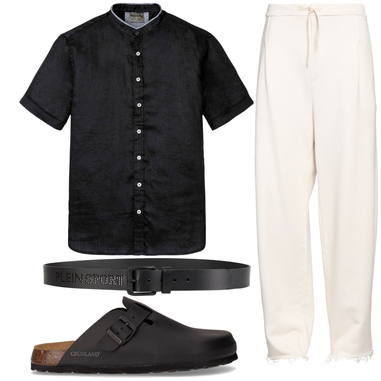 Outfit uomo - Total look #2164749. Stile Trendy per Serata speciale. Abbinamento con camicie a manica corta, pantaloni, cinture, sandali.