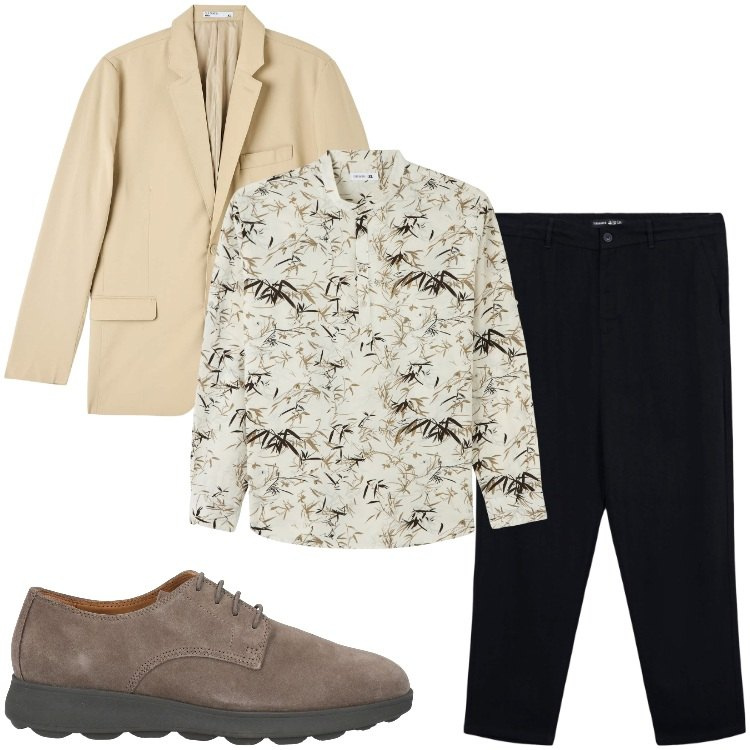 Outfit uomo - Lino a primavera. Stile Urban per Tutti i giorni. Abbinamento con scarpe stringate, giacche, camicie, pantaloni chino.
