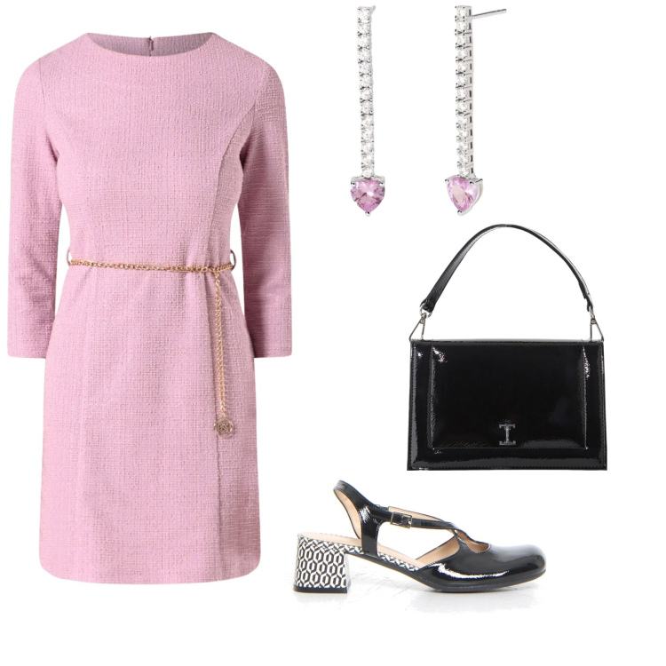 Outfit donna - Cerimonia. per Cerimonia. Abbinamento con orecchini, vestiti a tubino, borse a tracolla, décolleté.