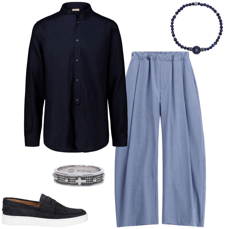 Outfit uomo - Total look #2165170. Stile Business/Elegante per Serata speciale. Abbinamento con scarpe stringate, braccialetti, anelli, pantaloni, camicie.