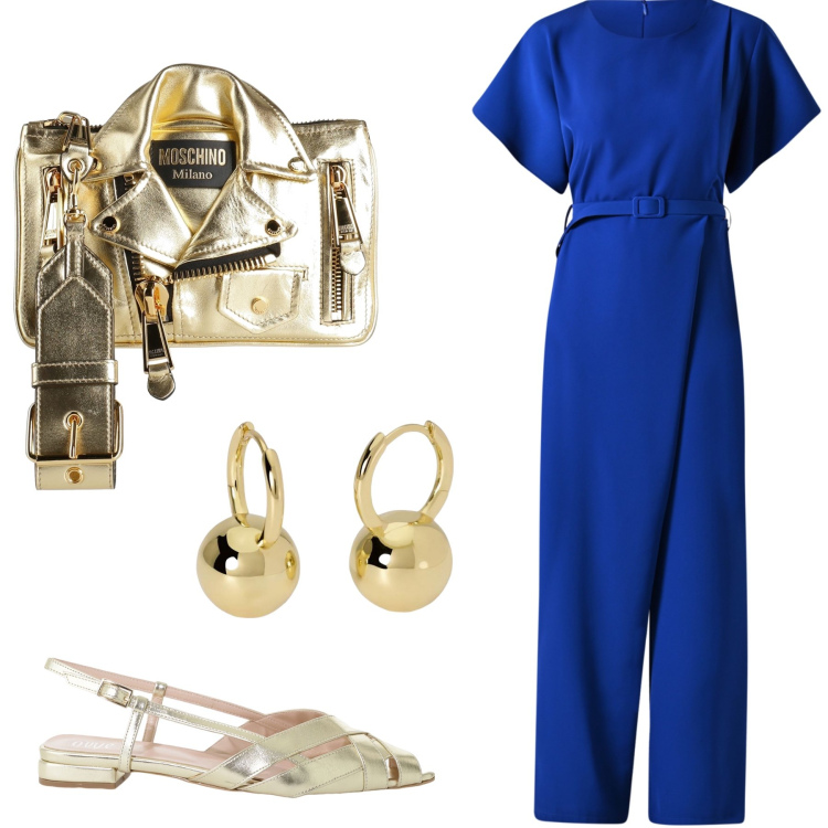 Outfit donna - Total look #2165269. Stile Chic per Serata fuori. Abbinamento con borse a mano, tute, orecchini, sandali.