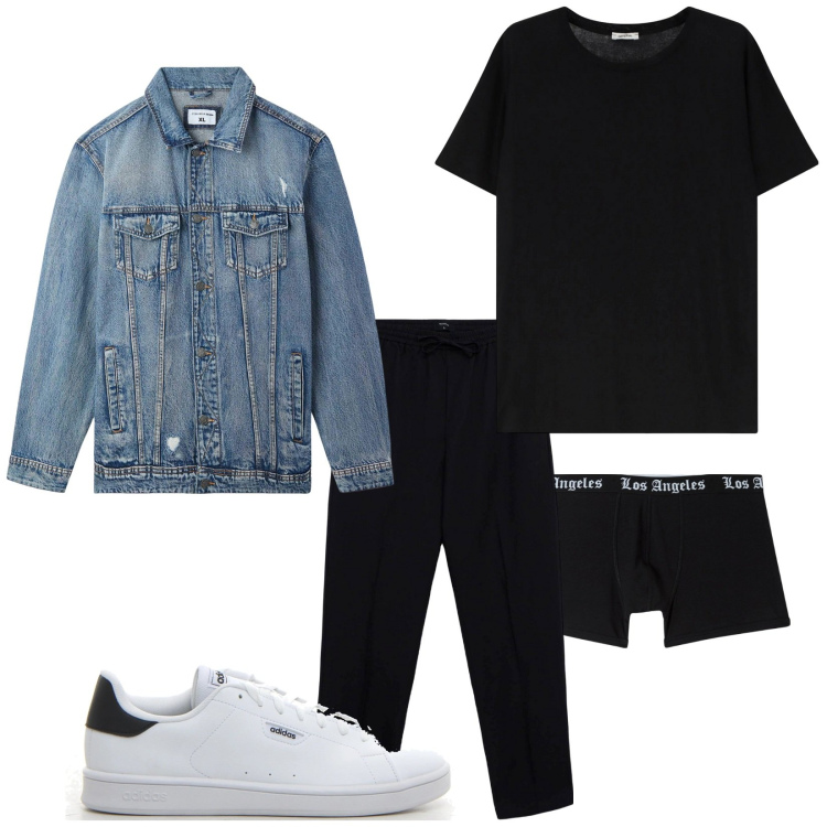 Outfit uomo - Total look #2165298. Stile Casual per Tutti i giorni. Abbinamento con giacche, boxer, pantaloni, t-shirt, sneakers.