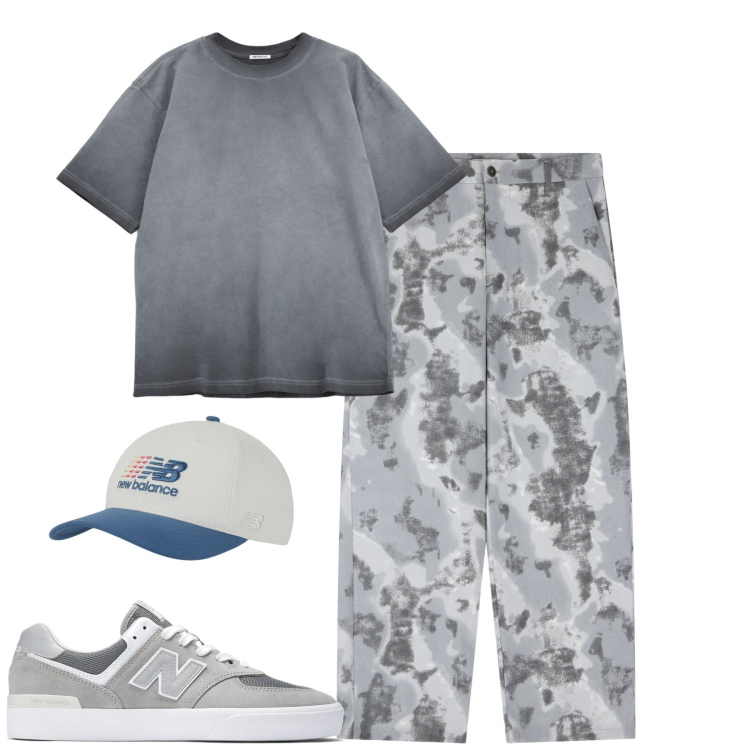Outfit uomo - Total look #2165859. Stile Casual per Tutti i giorni. Abbinamento con sneakers, cappelli, pantaloni, t-shirt.