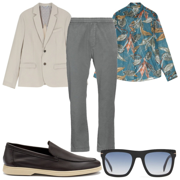 Outfit uomo - Total look #2165928. Stile Trendy per Tutti i giorni. Abbinamento con pantaloni, giacche, camicie, occhiali da sole, scarpe stringate.