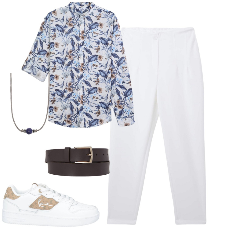 Outfit uomo - Serata. Stile Trendy per Serata speciale. Abbinamento con sneakers, pantaloni chino, camicie, collane, cinture.