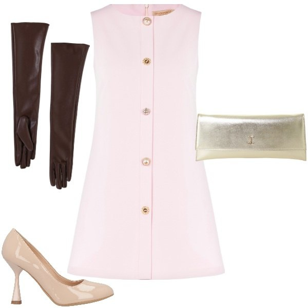 Outfit donna - Chic coi guanti lunghi. Stile Vintage retrò per Cerimonia. Abbinamento con décolleté, vestiti a tubino, pochette, guanti.
