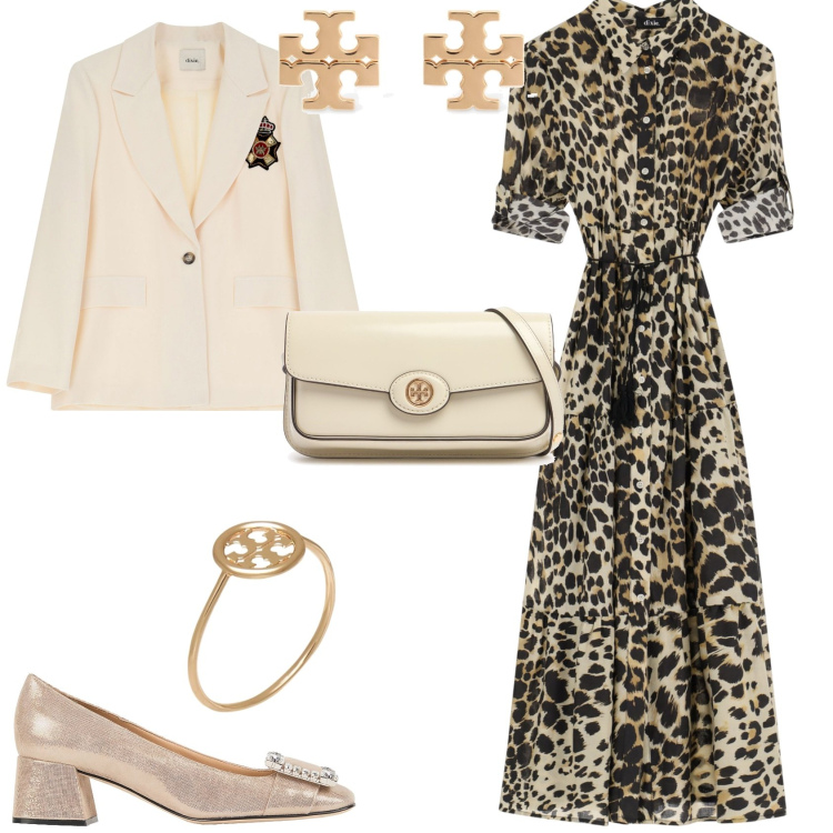 Outfit donna - Total look #2166572. Stile Bon Ton per Serata fuori. Abbinamento con décolleté, anelli, blazer, vestiti, orecchini, borse a spalla.