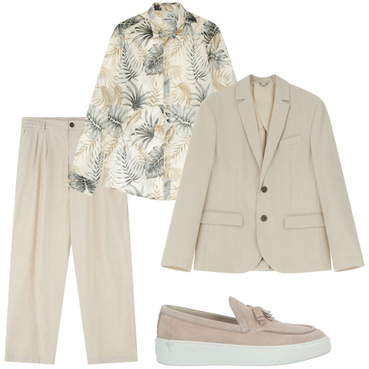 Outfit uomo - Colori naturali. Stile Casual per Ufficio. Abbinamento con scarpe stringate, pantaloni, giacche, camicie.