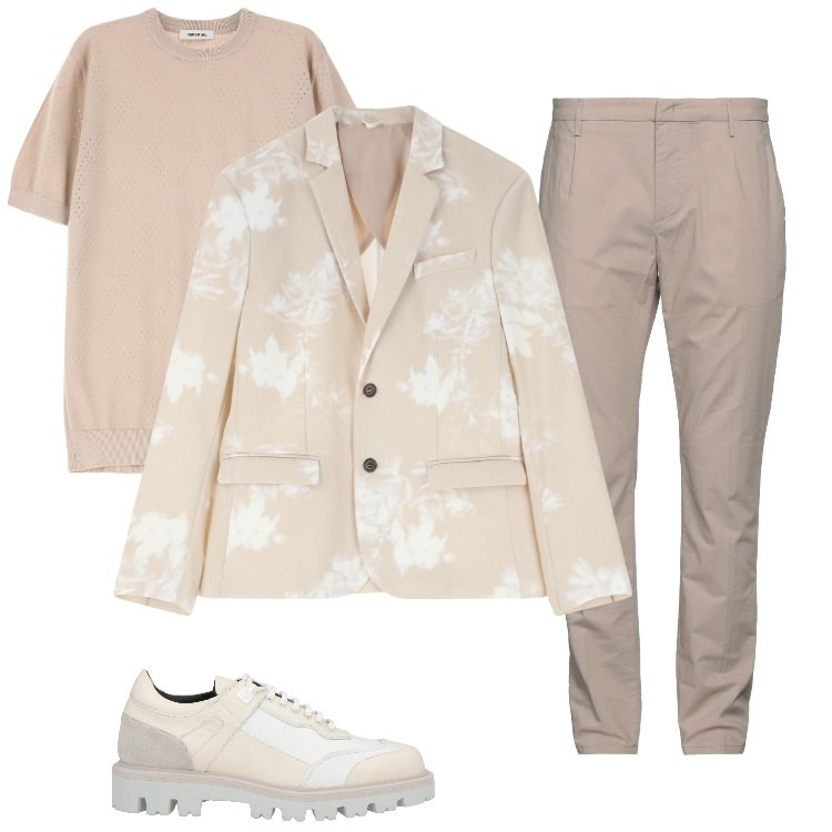 Outfit uomo - Total look #2166818-2. Stile Business/Elegante per Cerimonia. Abbinamento con scarpe stringate, pantaloni, giacche, maglieria.