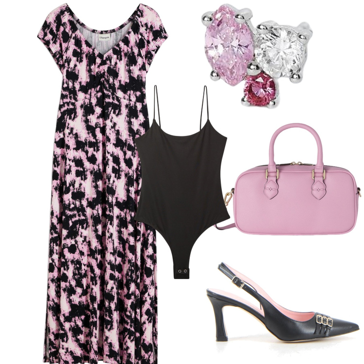 Outfit donna - Una semplicissima cerimonia. Stile Trendy per Cerimonia. Abbinamento con vestiti midi/longuette, body, orecchini, décolleté, borse a mano.