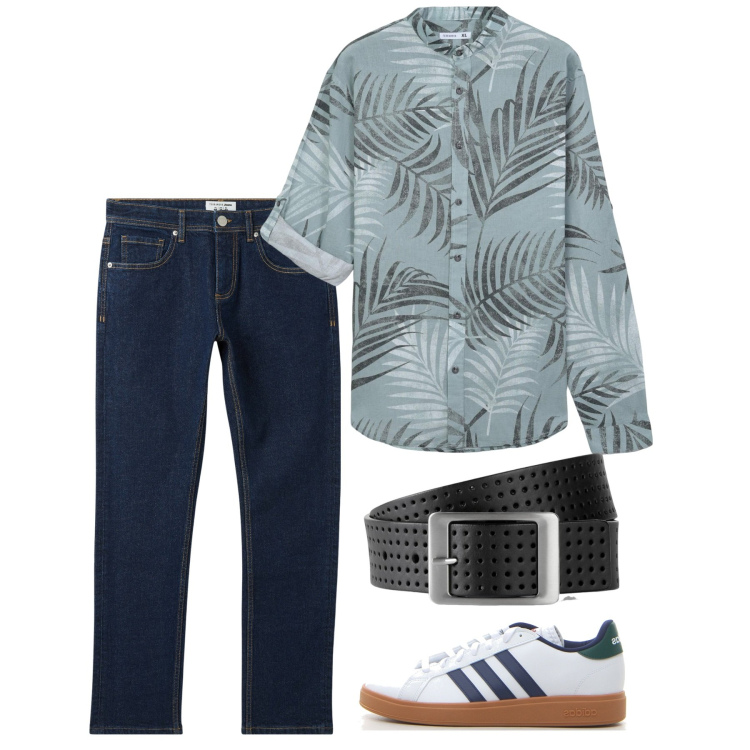 Outfit uomo - Felci. Stile Casual per Tutti i giorni. Abbinamento con cinture, camicie, jeans, sneakers.