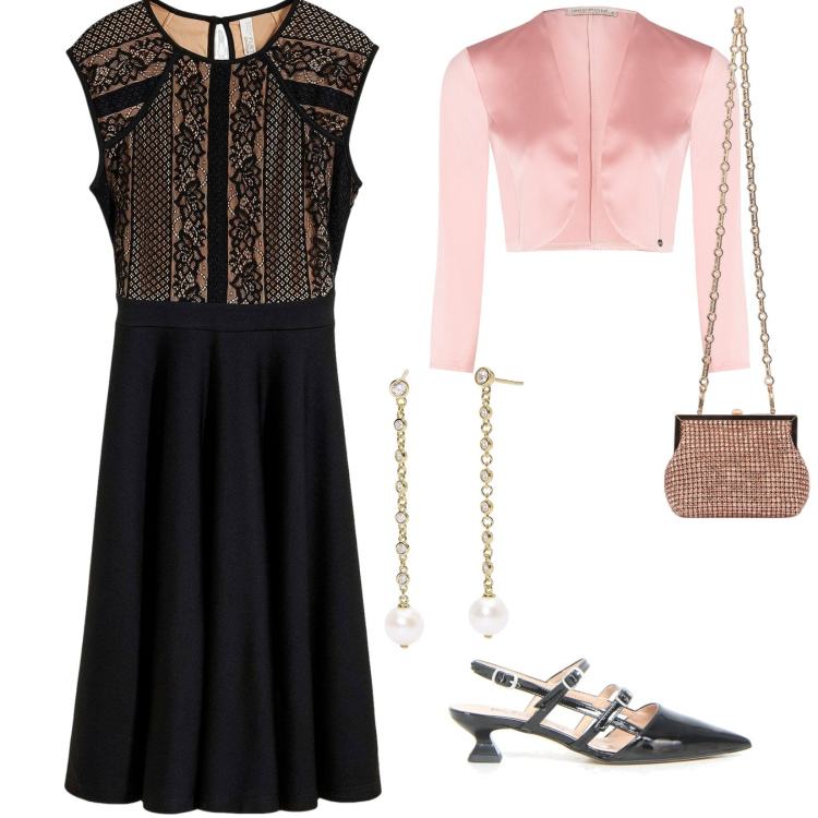 Outfit donna - Cerimonia in vista. per Cerimonia. Abbinamento con vestiti, orecchini, bolero, décolleté, clutch.