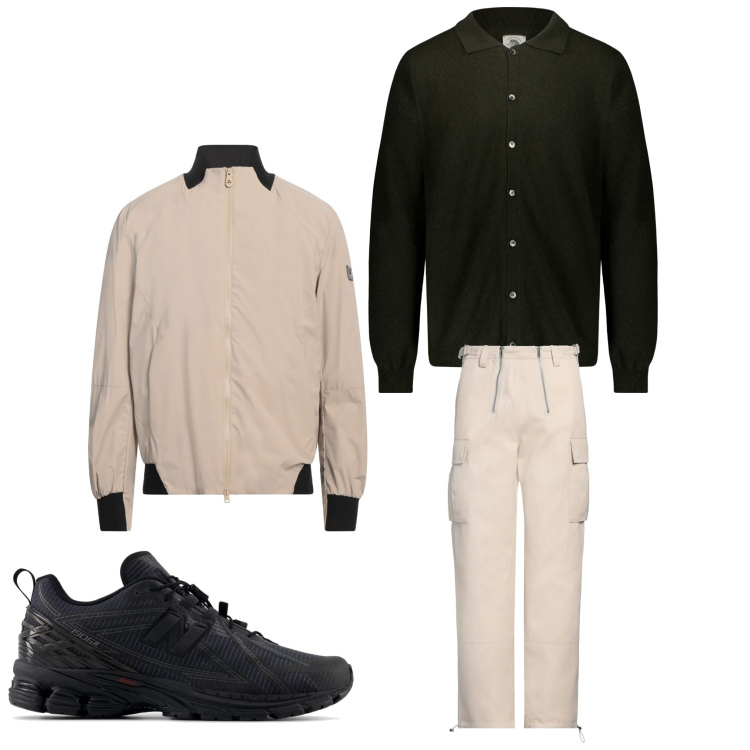 Outfit uomo - How nice. Stile Casual per Tutti i giorni. Abbinamento con giacche, pantaloni cargo, sneakers, polo.