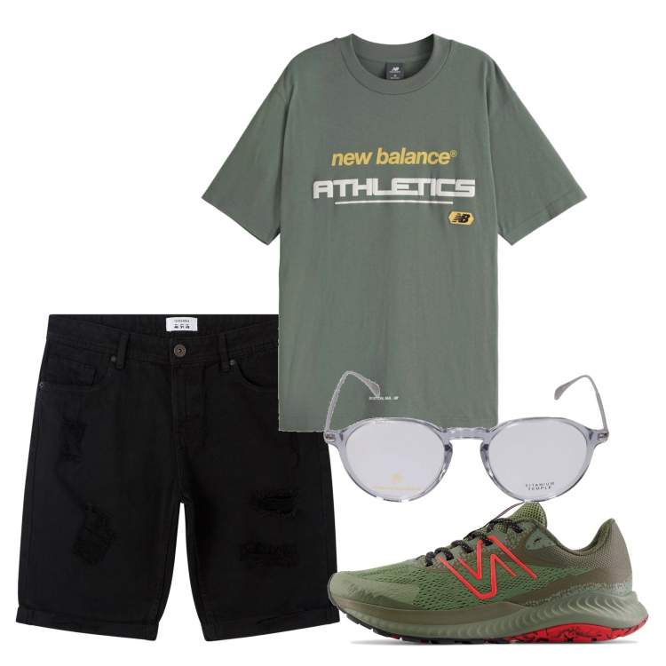 Outfit uomo - Al parco. Stile Casual per Tutti i giorni. Abbinamento con bermuda, sneakers, t-shirt, occhiali da sole.
