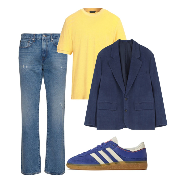 Outfit uomo - Maggio. Stile Casual per Tutti i giorni. Abbinamento con t-shirt, giacche, jeans, sneakers.