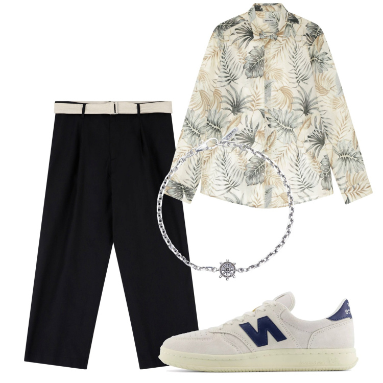 Outfit uomo - In città. Stile Trendy per Tutti i giorni. Abbinamento con braccialetti, sneakers, pantaloni, camicie.