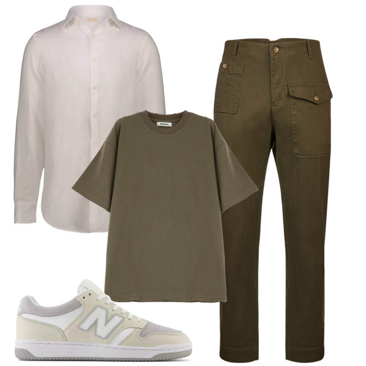 Outfit uomo - City. Stile Casual per Tutti i giorni. Abbinamento con sneakers, t-shirt, camicie, pantaloni.