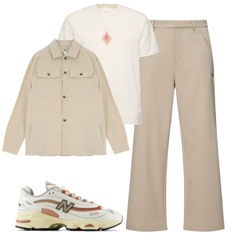 Outfit uomo - City. Stile Casual per Tutti i giorni. Abbinamento con sneakers, camicie, t-shirt, pantaloni.