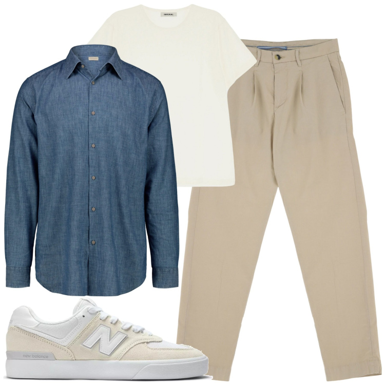 Outfit uomo - City. Stile Urban per Tutti i giorni. Abbinamento con sneakers, pantaloni chino, t-shirt, camicie.