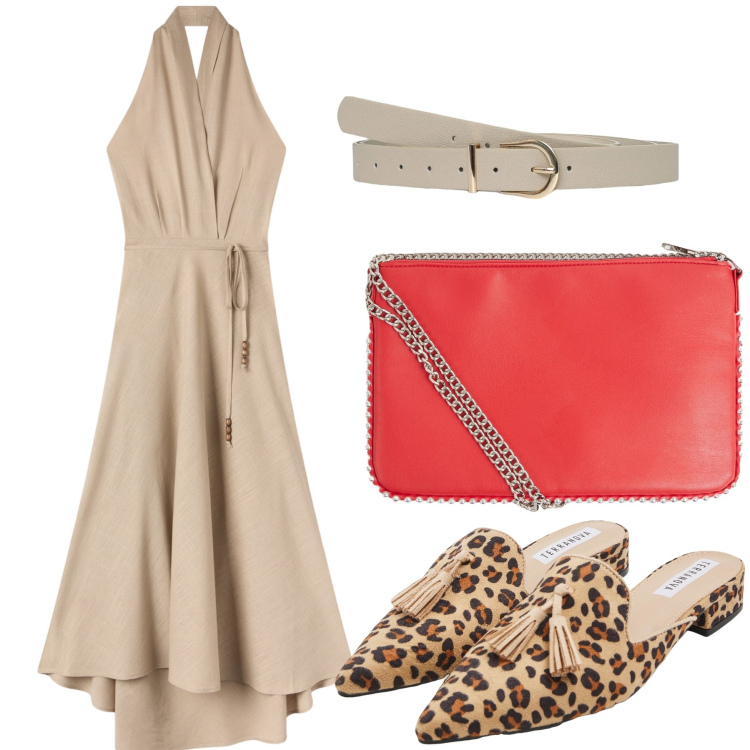 Outfit donna - Pizza in Terranova. Stile Urban per Serata fuori. Abbinamento con borse a tracolla, sabot, vestiti lunghi, cinture.