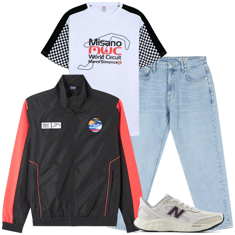 Outfit uomo - Passione motori. Stile Casual per Tutti i giorni. Abbinamento con giacche, t-shirt sportive, sneakers, jeans.