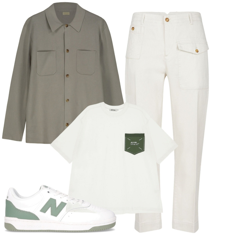 Outfit uomo - City. Stile Trendy per Tutti i giorni. Abbinamento con t-shirt, cardigans, pantaloni, sneakers.