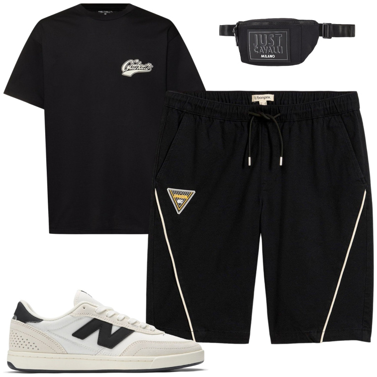 Outfit uomo - Total look #2168056. Stile Casual per Tutti i giorni. Abbinamento con bermuda, borse sportive, sneakers, t-shirt.