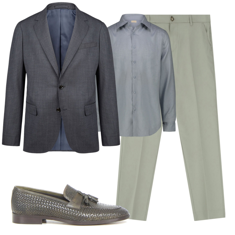 Outfit uomo - Total look #2168062. Stile Business/Elegante per Tutti i giorni. Abbinamento con pantaloni, abiti, camicie, scarpe stringate.